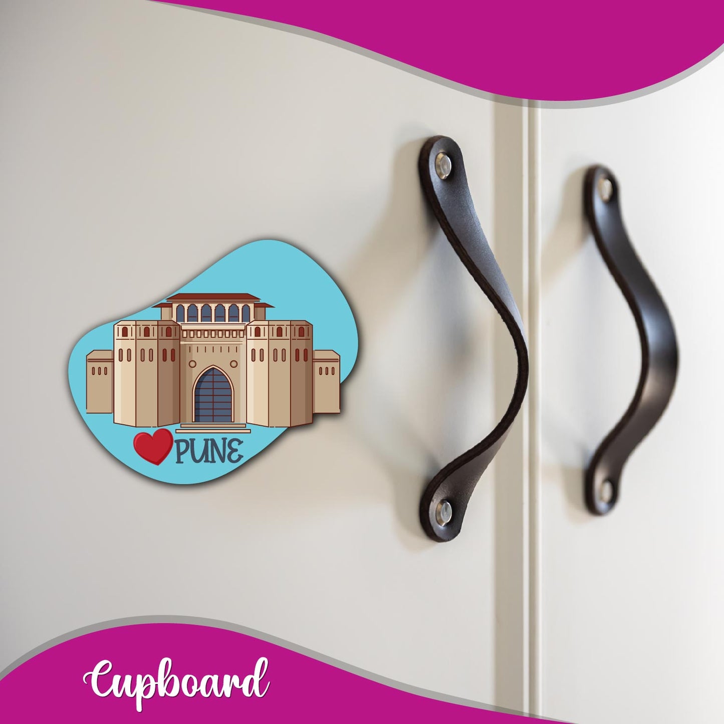 Pune City Fridge Magnet with Shaniwar Wada Design