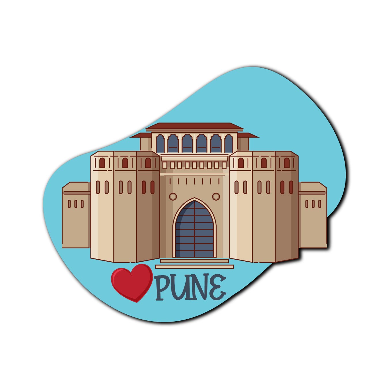 Premium Pune Fridge Magnet Featuring Shaniwar Wada