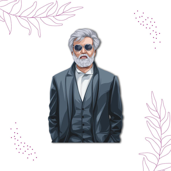 Rajinikanth Wooden Fridge Magnet