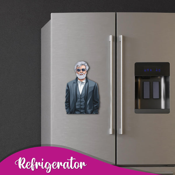 Rajinikanth Wooden Fridge Magnet