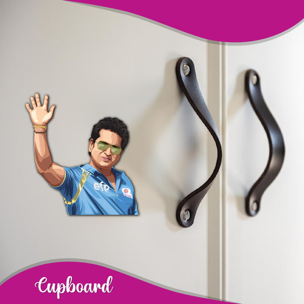 Sachin Tendulkar Wooden Fridge Magnet