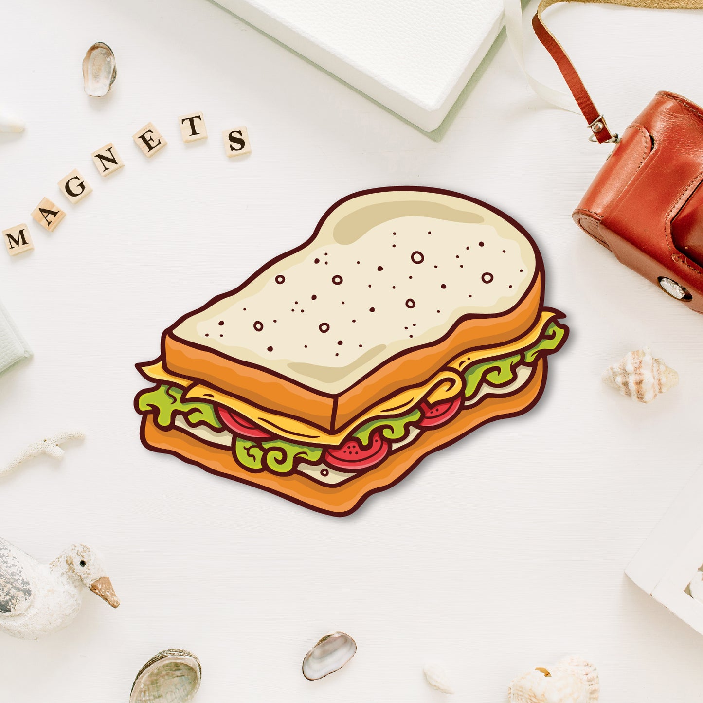 Sandwich fridge magnet quirky kitchen decor
