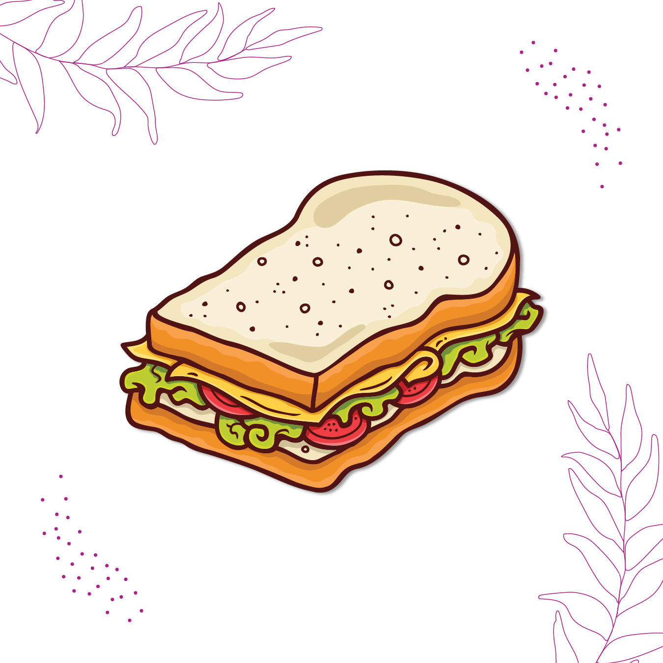 Foodie sandwich fridge magnet India