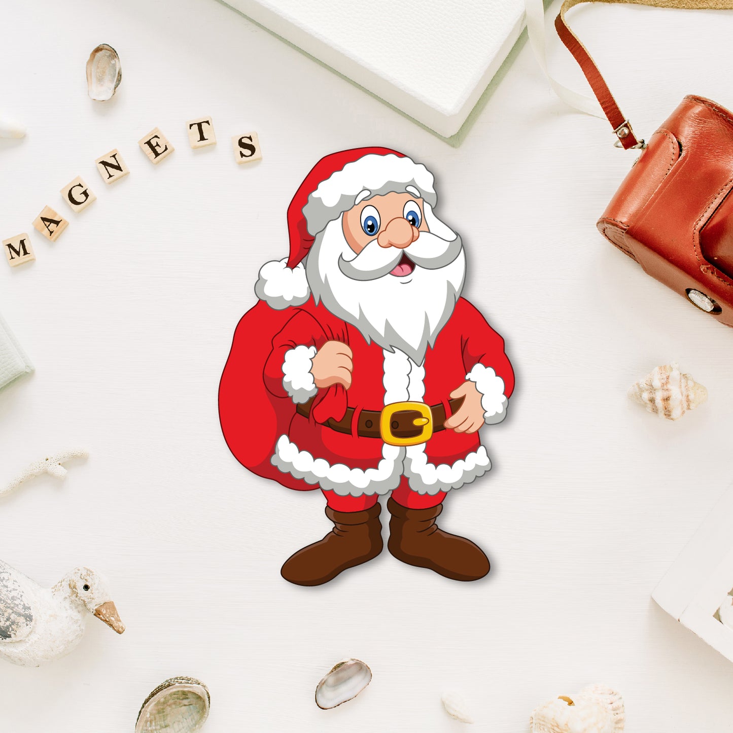 Premium wooden santaclause fridge magnet handmade festive decor