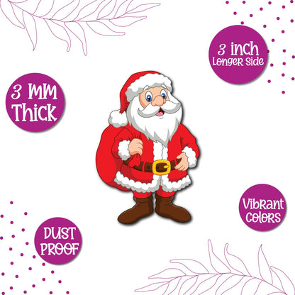 Handcrafted santaclause fridge magnet with premium wooden finish