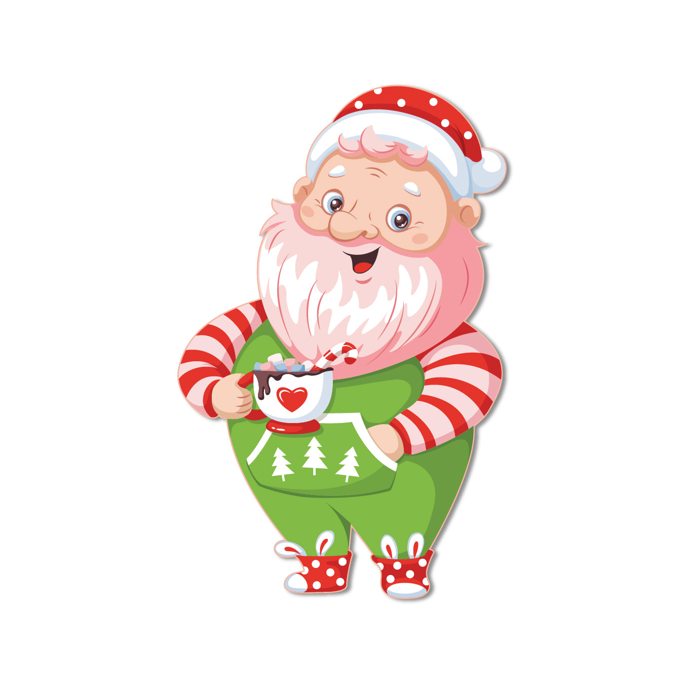 Locally made santaclause drinking sweet drink fridge magnet festive magnet for fridge decor