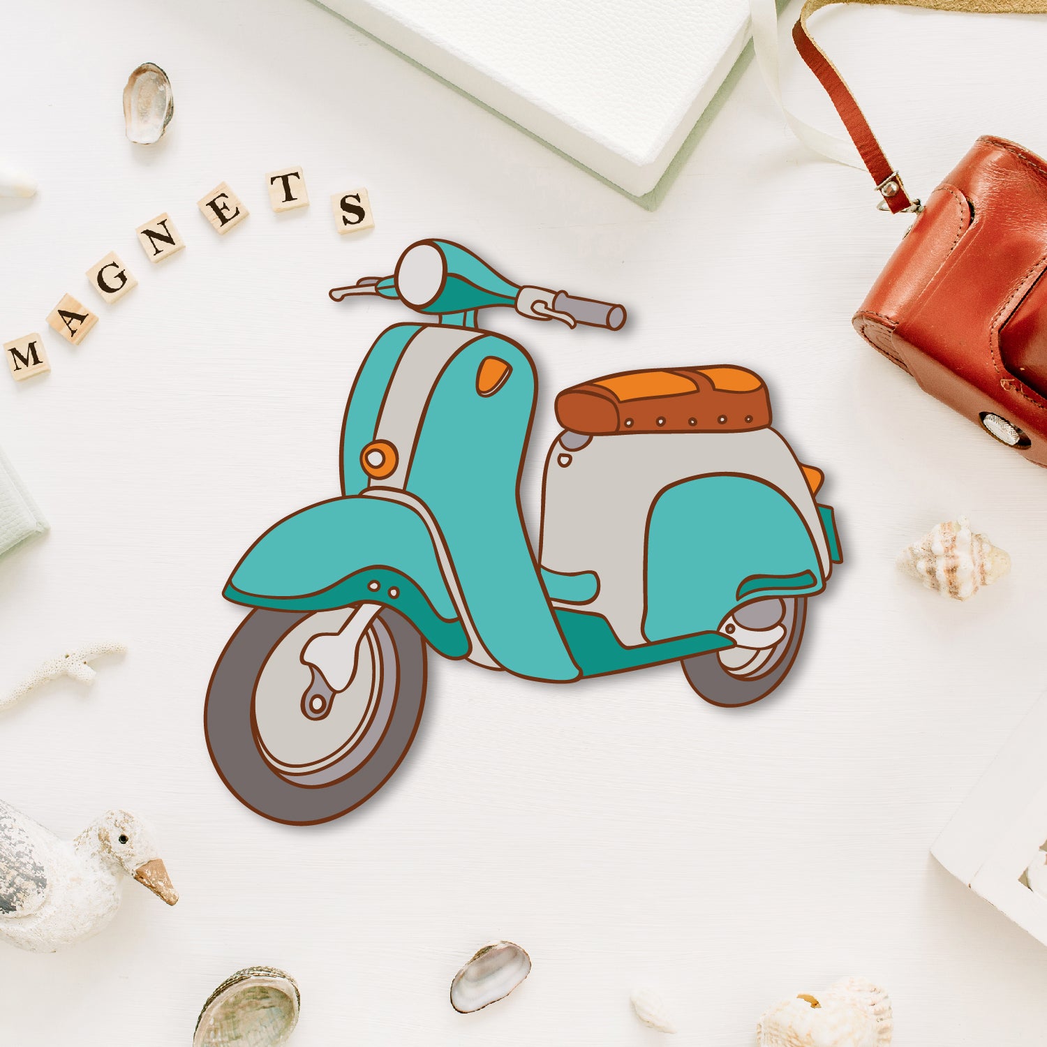 Scooter Wooden Fridge Magnet
