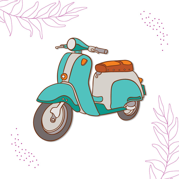 Scooter Wooden Fridge Magnet