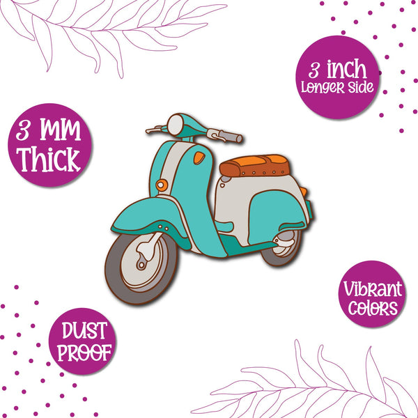 Scooter Wooden Fridge Magnet