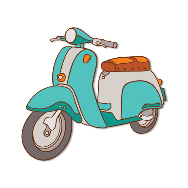 Scooter Wooden Fridge Magnet