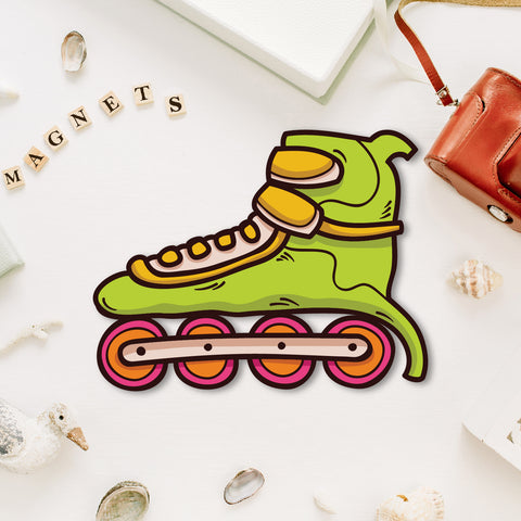 Skates Wooden Fridge Magnet