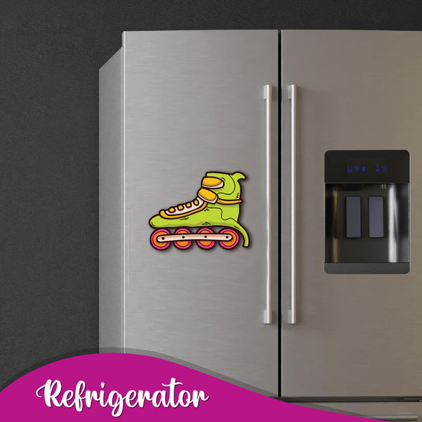Skates Wooden Fridge Magnet