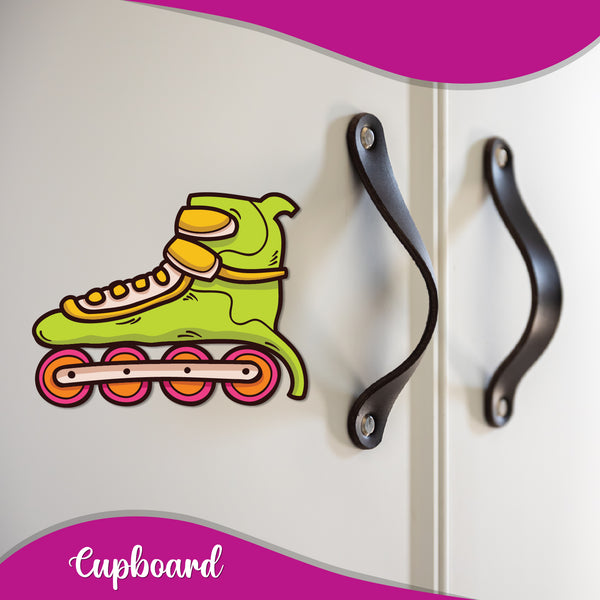 Skates Wooden Fridge Magnet
