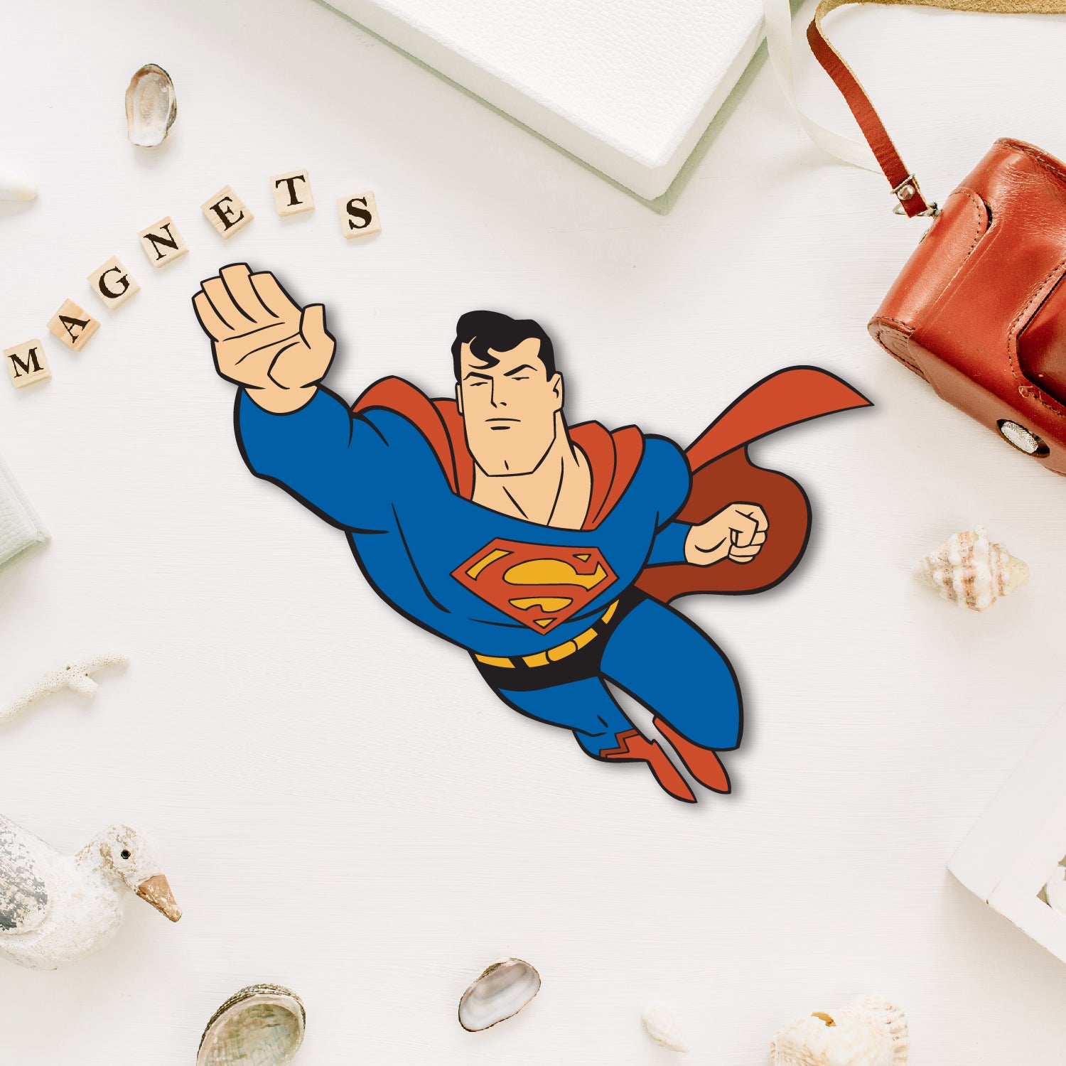 Superman Flying Wooden Fridge Magnet