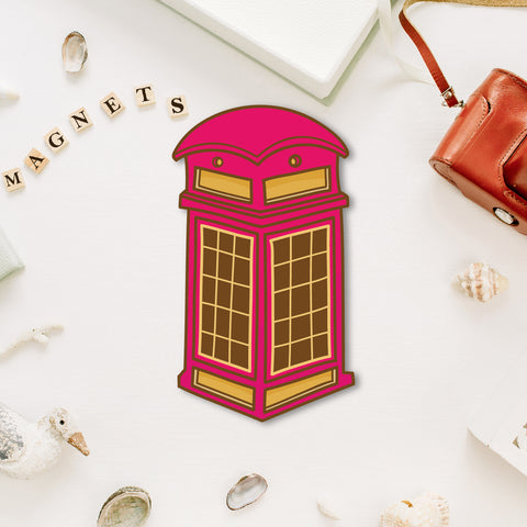 Telephone Booth Wooden Fridge Magnet