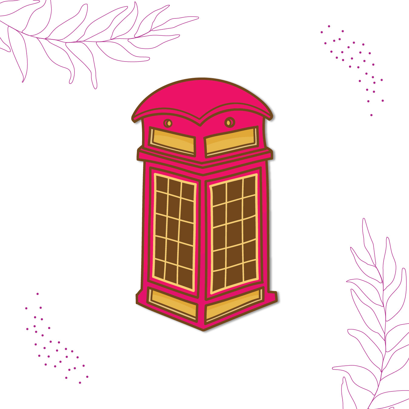 Telephone booth design fridge magnet India