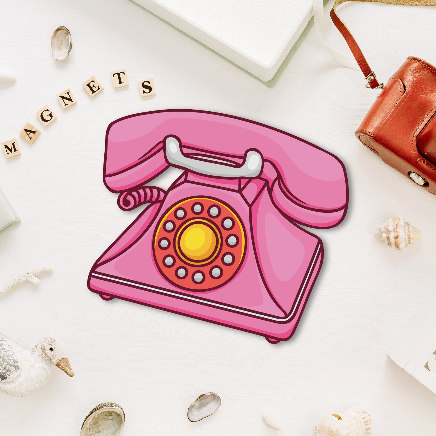 Telephone Wooden Fridge Magnet