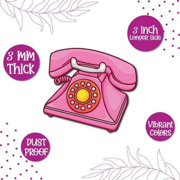 Telephone Wooden Fridge Magnet