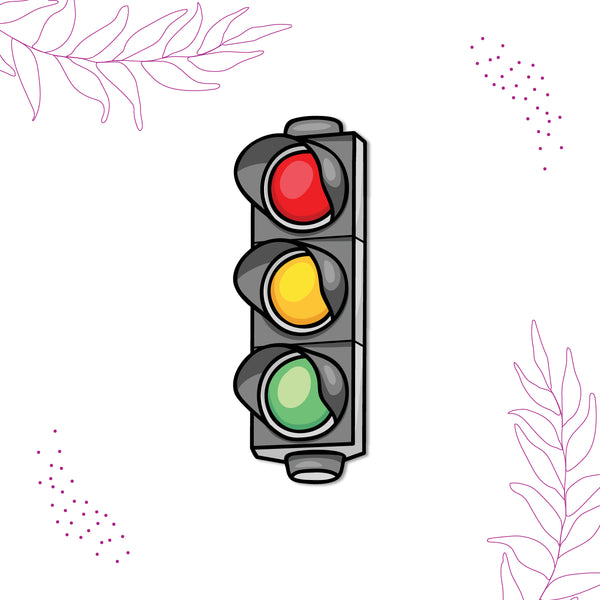 Traffic Light Wooden Fridge Magnet