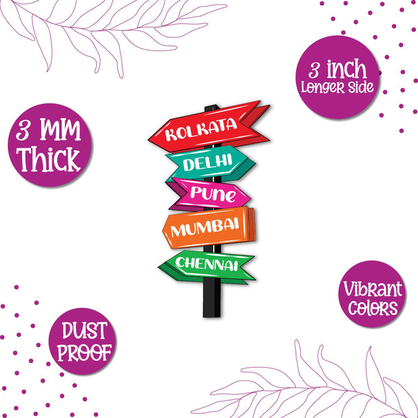 Travel Board India Wooden Fridge Magnet