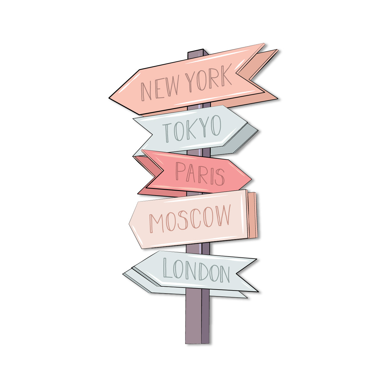 A group of travel magnets including the global board.