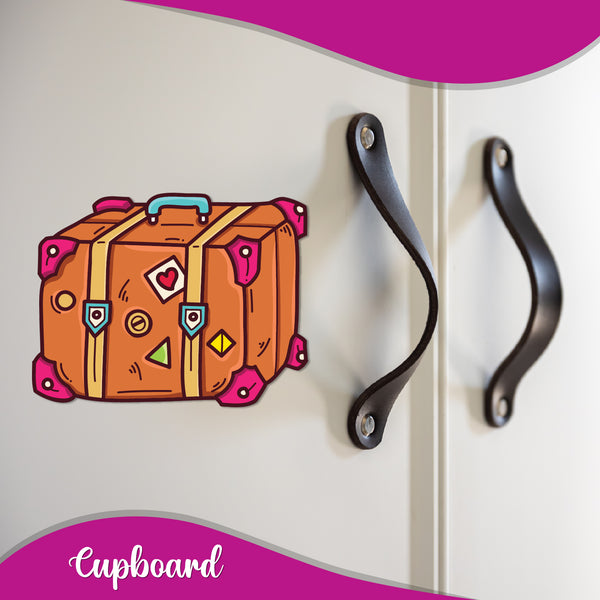 Travel Luggage Wooden Fridge Magnet