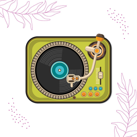 Turntable Wooden Fridge Magnet