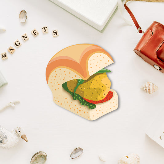 Vada pav fridge magnet quirky street food decor