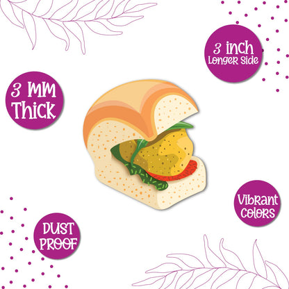 Street food vada pav fridge magnet India