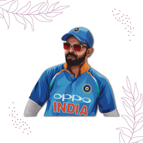 Virat Kohli Wooden Fridge Magnet