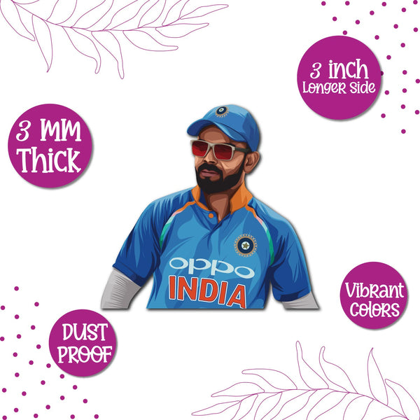 Virat Kohli Wooden Fridge Magnet