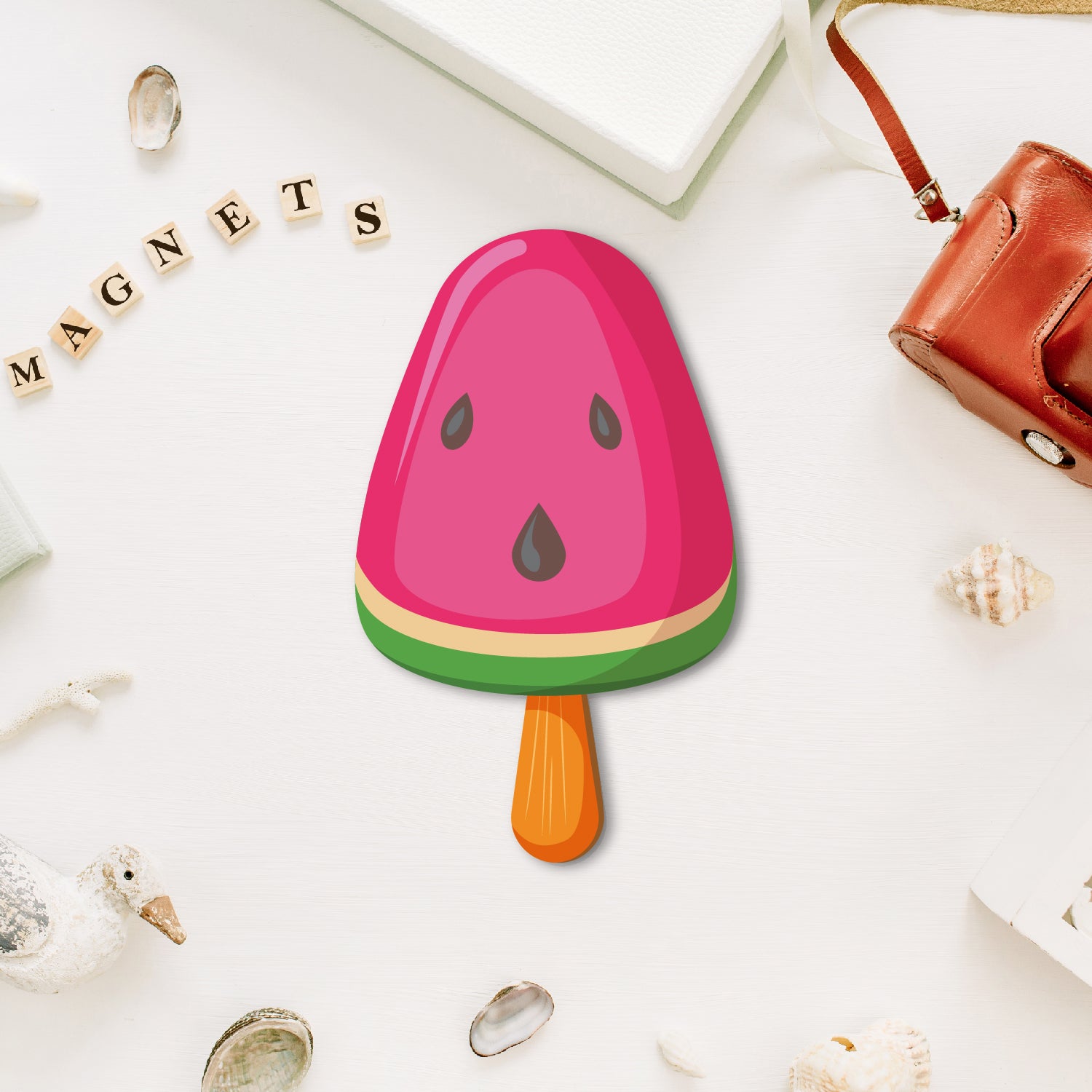Watermelon Icecream Wooden Fridge Magnet