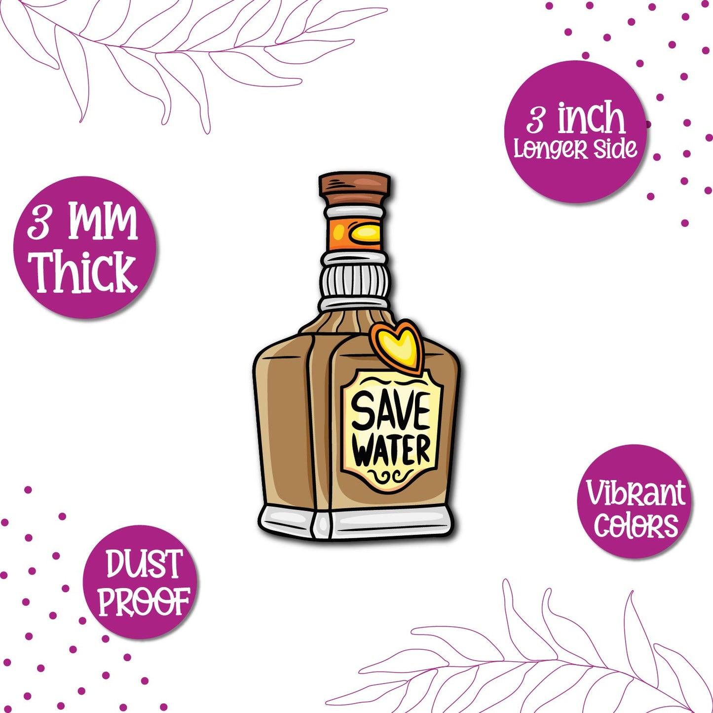 A unique whiskey magnet, perfect for a home bar or gift.