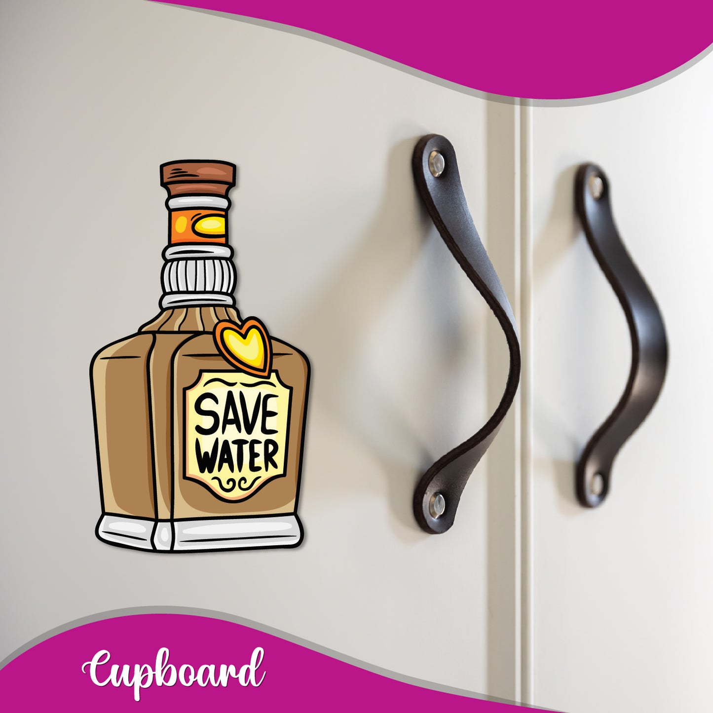 3D whiskey bottle magnet for stylish decor.