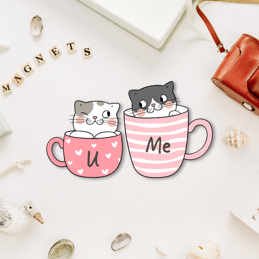 Premium wooden you and me fridge magnet handmade in India