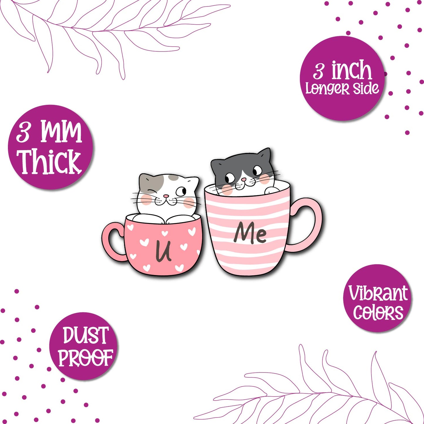 Unique love themed you and me fridge magnet with premium finish