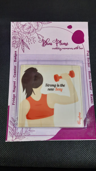 Strong is The New Sexy Wooden Fridge / Refrigerator Magnet