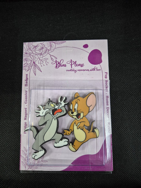 Tom & Jerry Wooden Fridge Magnet