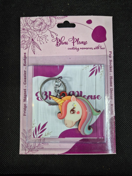 Unicorn Wooden Keychain