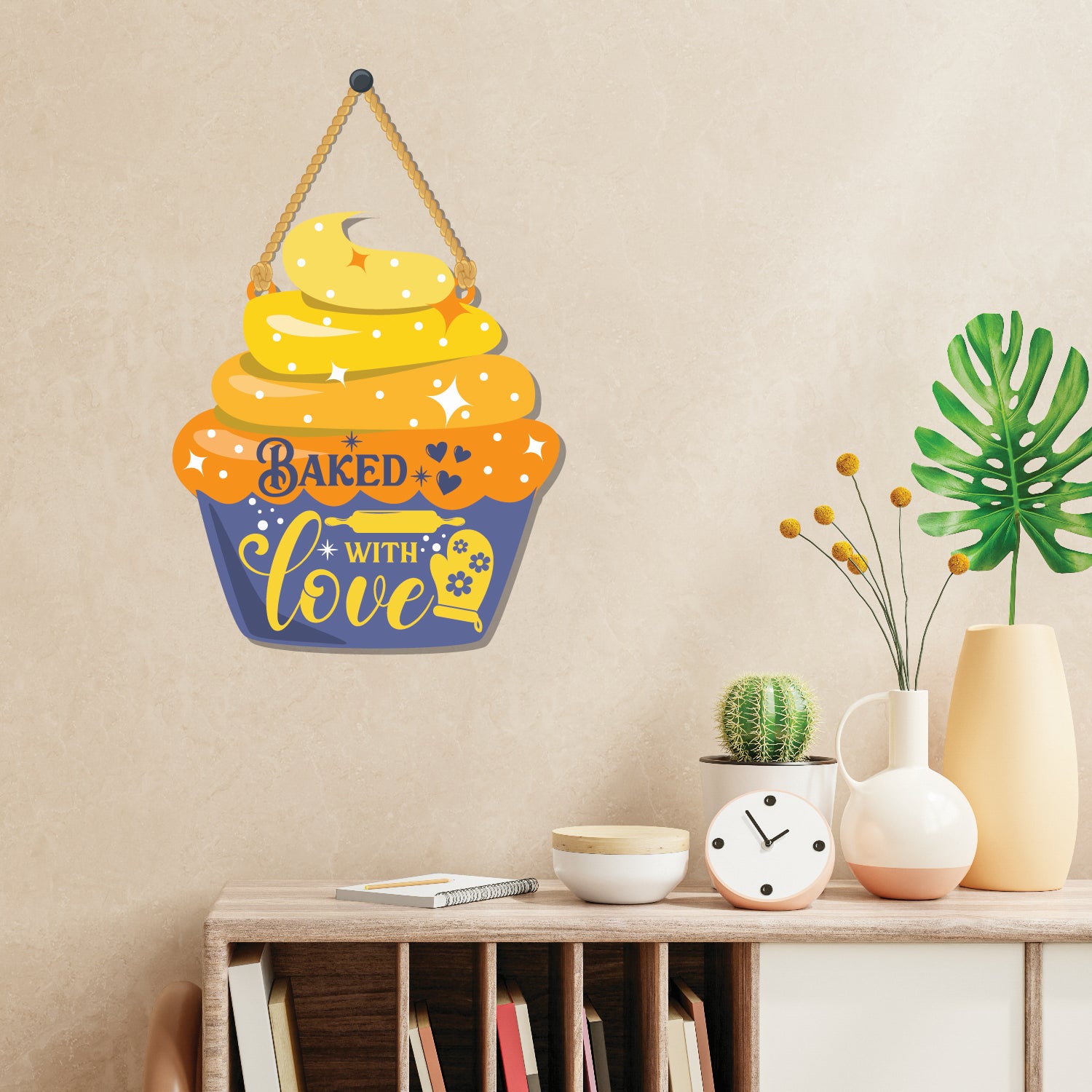 Baked with love Wooden Wall Hanging - Decor
