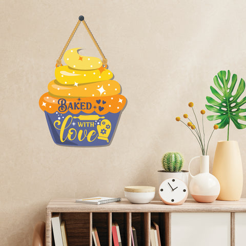 Baked with love Wooden Wall Hanging - Decor