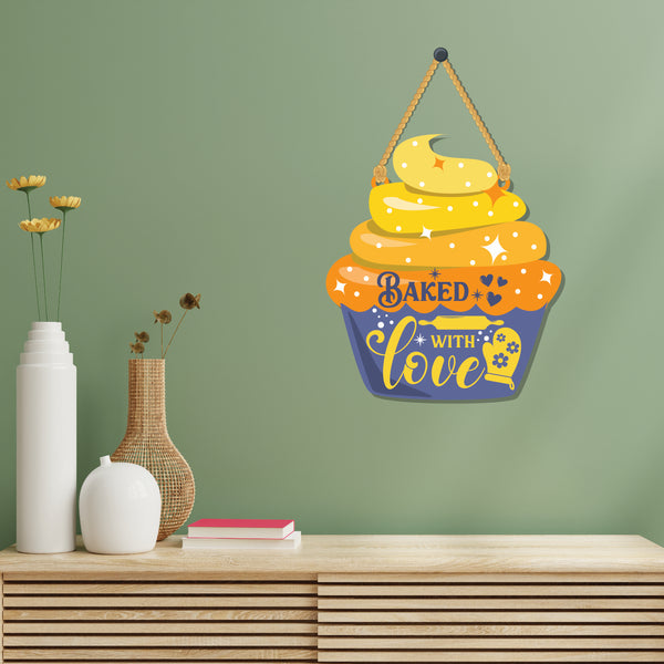 Baked with love Wooden Wall Hanging - Decor