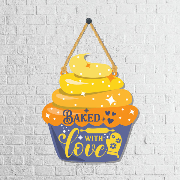 Baked with love Wooden Wall Hanging - Decor