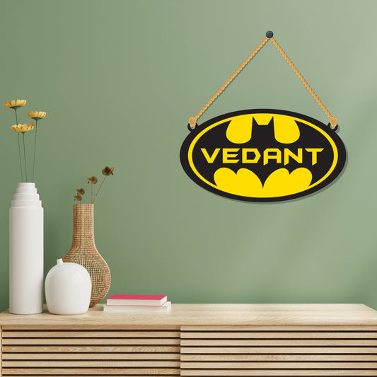Batman Theme Kids Name Personalized Wooden Wall Hanging