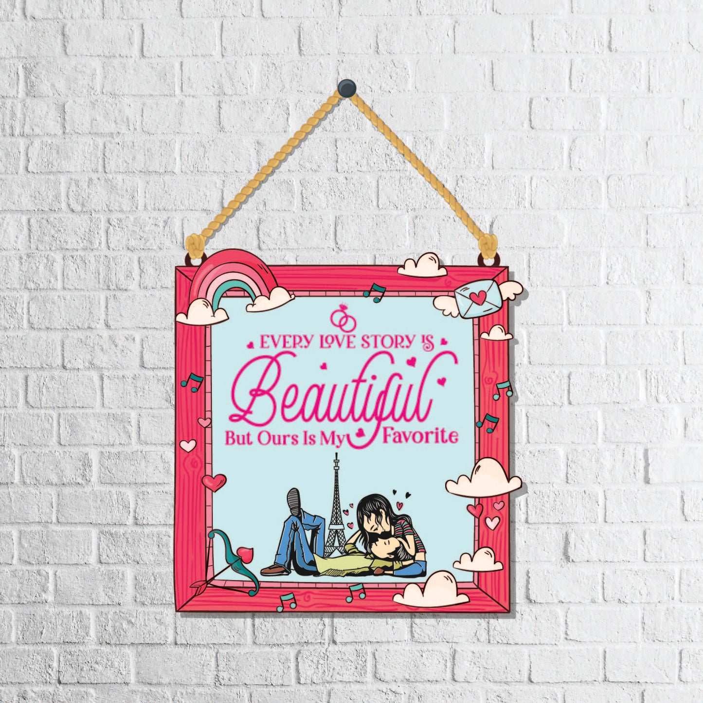 Every Love Story Wooden Wall Hanging