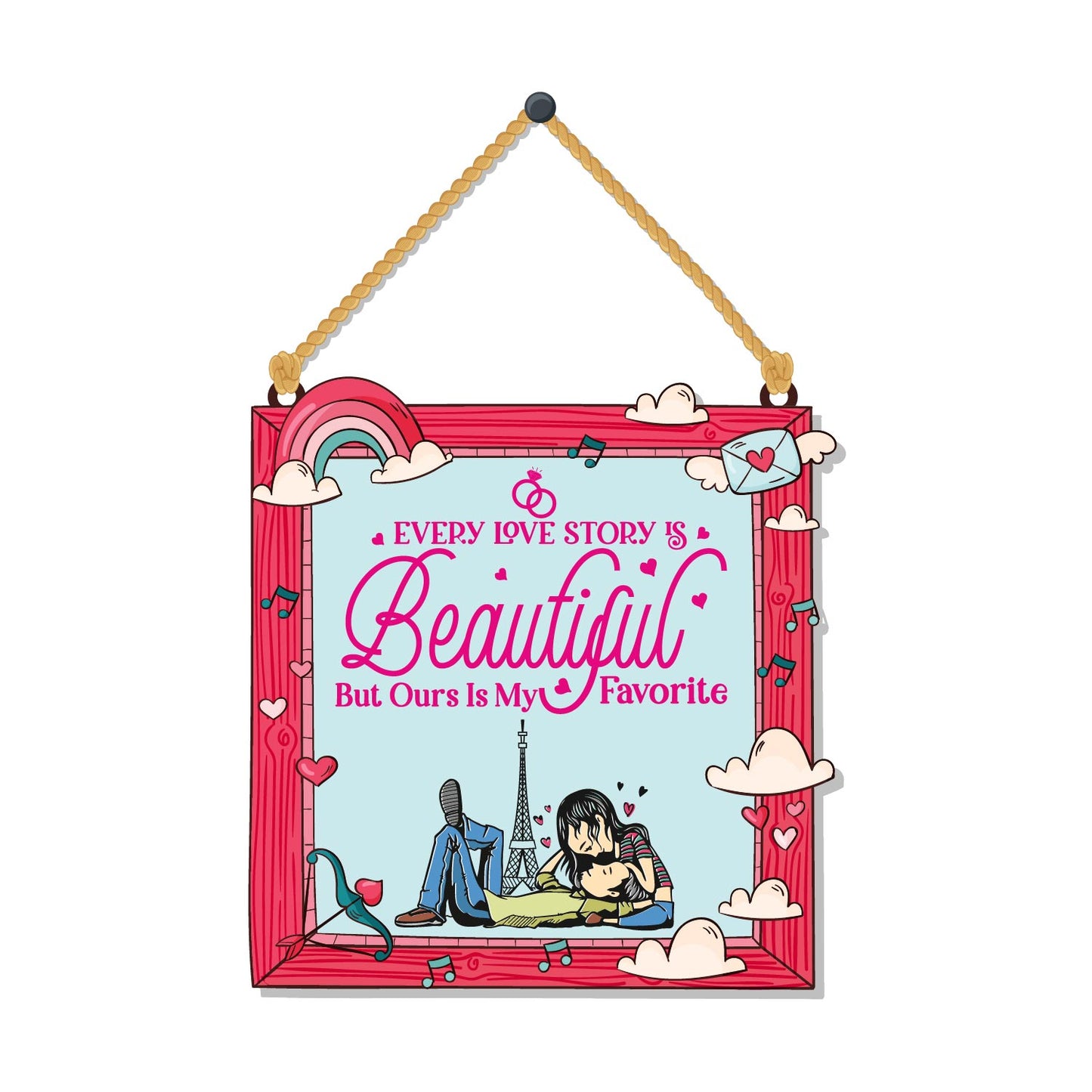 Every Love Story Wooden Wall Hanging