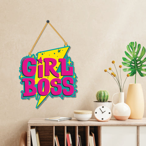 Girl Boss Wooden Wall Hanging