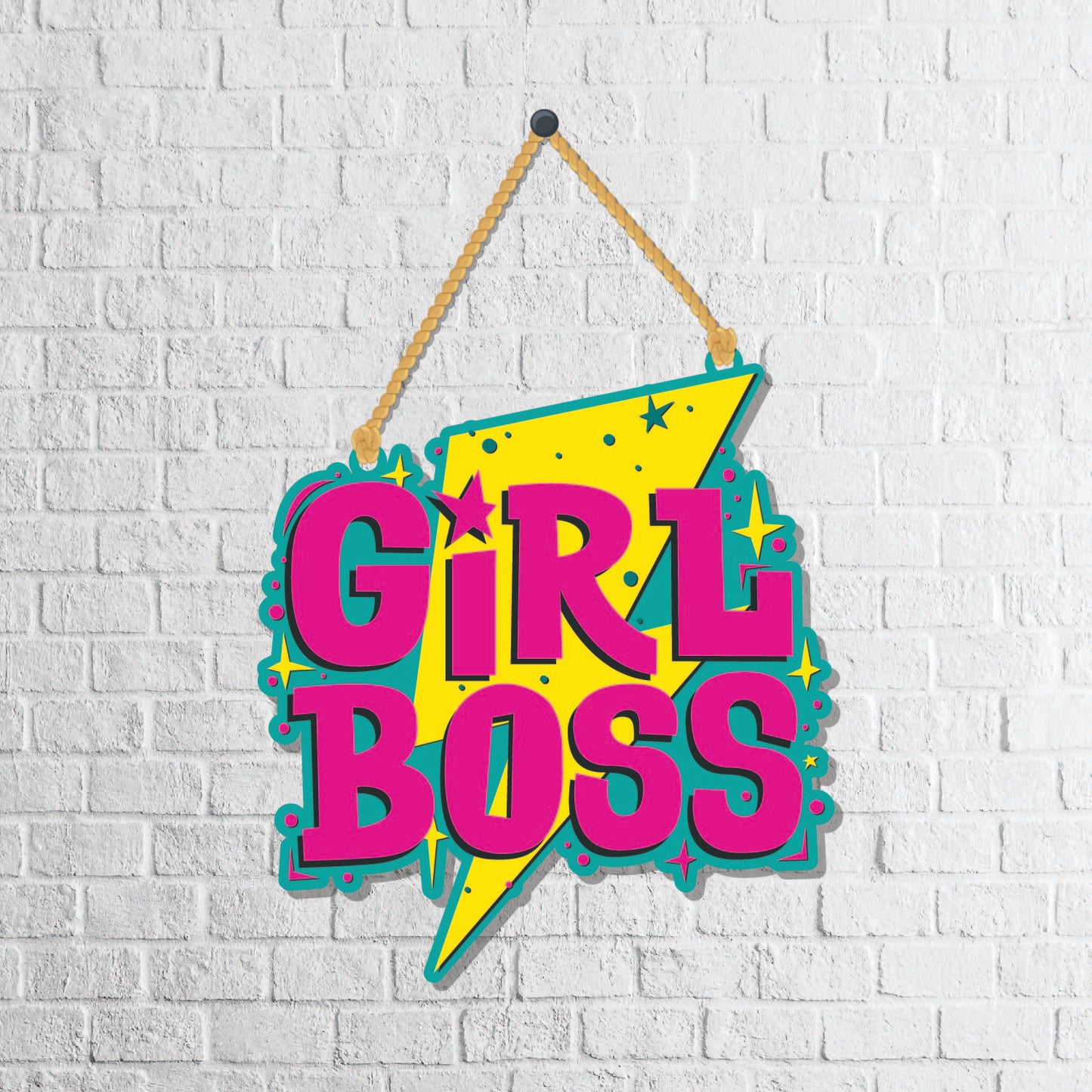 Girl Boss Wooden Wall Hanging