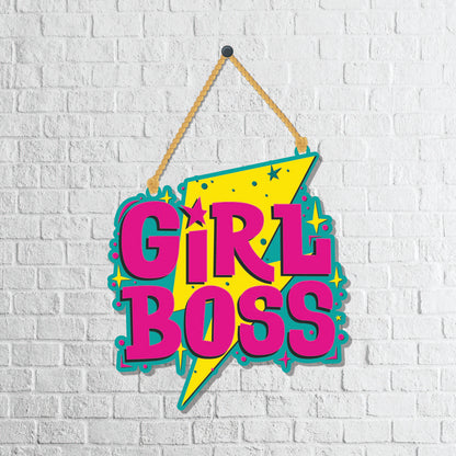 Girl Boss Wooden Wall Hanging