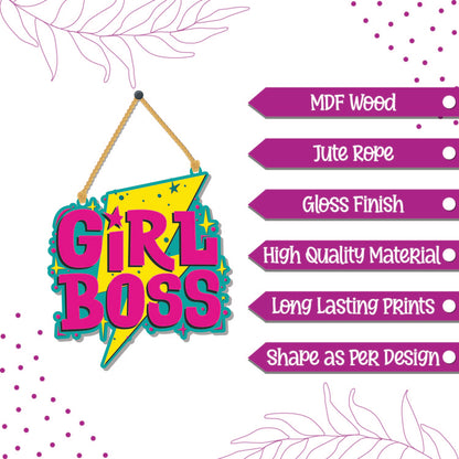 Girl Boss Wooden Wall Hanging